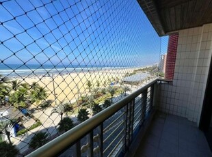 Apartamento vista total ao mar e mobiliado na vila guilhermina, confira imobiliária em praia grande.