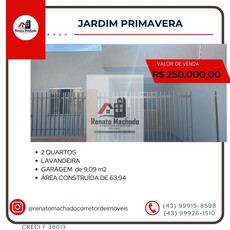 Casa em Jardim Primavera, Arapongas/PR de 63m² 2 quartos à venda por R$ 249.000,00