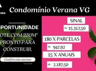 Condomínio loteamento de terrenos a partir de 250m² verana várzea grande - mt