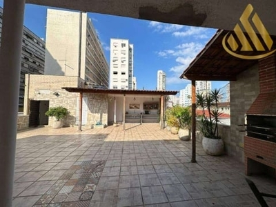 Cobertura com 1 dormitório à venda, 127 m² por r$ 410.000,00 - gonzaga - santos/sp