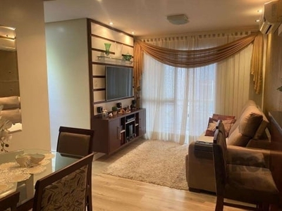 Excelente apartamento com 3 dormitórios, sendo 1 suíte , cozinha americana, área de serviço separada, com sacada e churrasqueira, sem mobiliado de frente e garagem escriturada, localizado no bairro sa