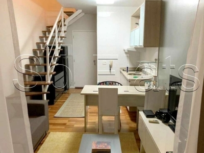 Apartamento para locação no brooklin com 40m², 1 dormitório e 1 vaga.