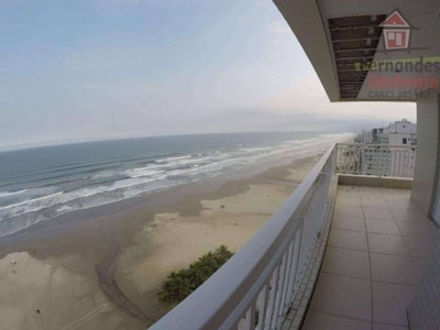 Apartamento planejado frente mar com 3 suítes para alugar, 163 m² por R$7.000/mês - Aviação - Praia Grande/SP