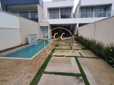 Rio mar-casa contemporânea triplex à venda 5 suítes com 380 m², 3 vagas, piscina, sauna, sotão na barra da tijuca