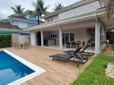 Ubatuba - Horto Florestal : Casa a venda em condomínio fechado com 4 dormitórios Suíte Área Gourmet e Piscina - Alto padrão