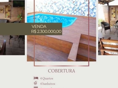 Cobertura com 4 quartos à venda na rua murilo de araújo, 100, recreio dos bandeirantes, rio de janeiro, 400 m2 por r$ 2.300.000
