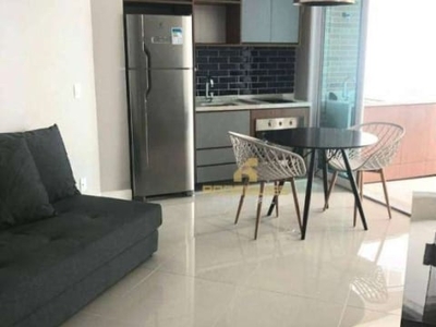 Flat com 1 dormitório para alugar, 45 m² - gonzaga - santos/sp