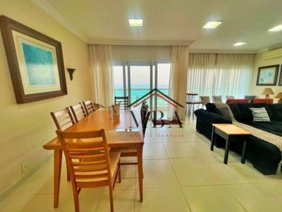 Locação anual frente mar - apartamento com 3 dormitórios para alugar, 164 m² por r$ 15.500/mês - praia das pitangueiras - guarujá/sp