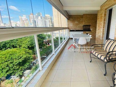 Apartamento em Gonzaga, Santos/SP de 131m² 3 quartos para locação R$ 10.000,00/mes