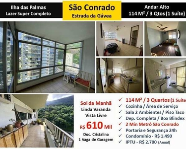 APARTAMENTO 3 QUARTOS São Conrado Ilha das Palmas 114M²