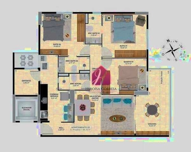 Apartamento com 3 dormitórios à venda, 88 m² por R$ 664.880,00 - Tirol - Natal/RN