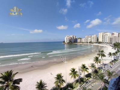 Apartamento na praia, 3 suítes, Churrasqueira, 2 vagas, Astúrias, Guarujá.