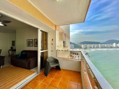 Apartamento na praia Vista para o mar 3 dormitórios 1 suíte Sacada Astúrias Guarujá