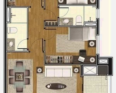 Apartamento para venda com 75m² com 3 quartos em Cabral - Curitiba - PR