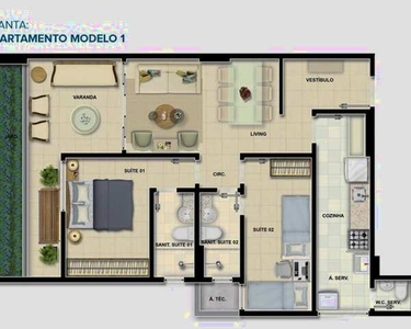 Apartamento para venda tem 86m com 2 suítes em Pituba - Salvador - BA