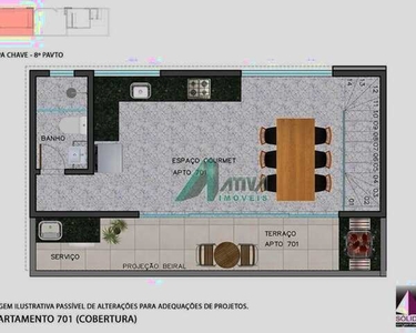Cobertura com 2 dormitórios à venda, 123 m² por R$ 596.056,28 - Anchieta - Belo Horizonte