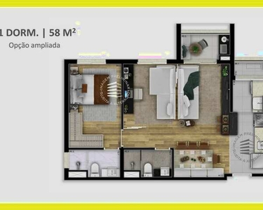 LANÇAMENTO VISION COLINAS Apartartamentos com 58m² - 2 quartos 1 suíte