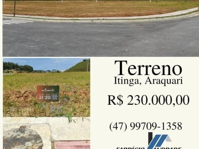Terreno para venda no bairro itinga, localizado na cidade de araquari / sc.