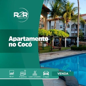 Casa no Cocó com 78 m2 em Condomínio Fechado, com 3 quartos, piscina - Fortaleza - CE