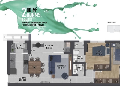 Apartamento em Centro, Florianópolis/SC de 80m² 2 quartos à venda por R$ 960.000,00