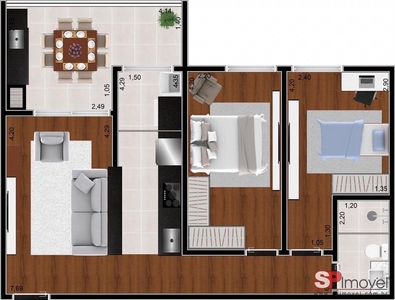 Apartamento para venda em São Paulo / SP, Jardim Matarazzo, 2 dormitórios, 1 banheiro, 1 garagem, área total 56,00