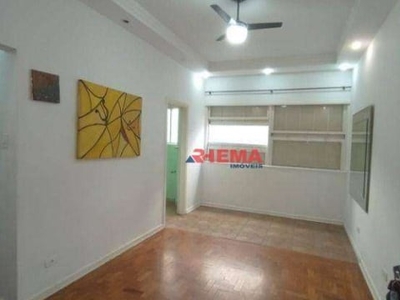 Apartamento com 1 dormitório para alugar, 56 m² por r$ 2.200,01/mês - boqueirão - santos/sp