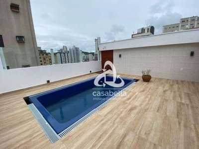 Cobertura com 4 dormitórios, 280 m² - venda por r$ 1.890.000,00 ou aluguel por r$ 12.145,00 - gonzaga - santos/sp
