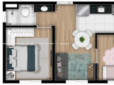 Apartamento para venda em São Paulo / SP, Casa Verde Alta, 2 dormitórios, 1 banheiro, área total 34,00, área construída 34,00