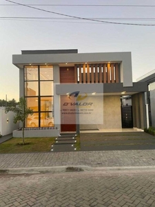 Vendo Casa Nova, em Condomínio Fechado, com 100m², 3 quartos s/ 1 suíte, área gourmet e 2 vagas