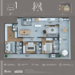 Apartamento em Vila Guilhermina, Praia Grande/SP de 157m² 3 quartos à venda por R$ 1.328.019,09