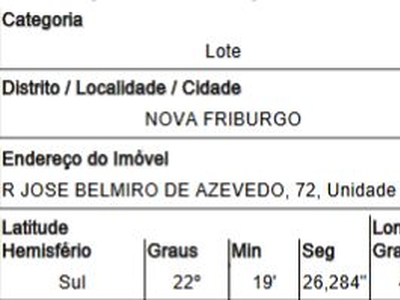 Terreno em Centro, Nova Friburgo/RJ de 475m² 1 quartos à venda por R$ 52.000,00