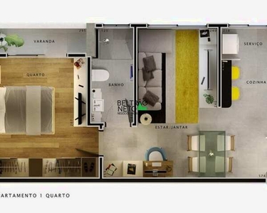 Apartamento à venda, 1 quarto, 1 suíte, 2 vagas, Buritis - Belo Horizonte/MG