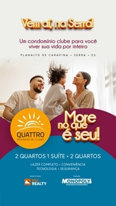 Lançamento 02 quartos, Quattro Residencial Clube Jardim Limoeiro - Serra - ES