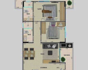 Apartamento à venda, 69 m² por R$ 404.504,00 - Guilhermina - Praia Grande/SP