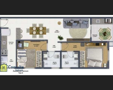 Apartamento com 2 dormitórios à venda, 65 m² por R$ 410.820 - Caiçara - Praia Grande/SP