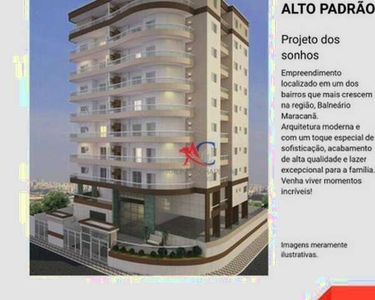 Apartamento com 2 dormitórios à venda, 71 m² por R$ 441.432,35 - Maracanã - Praia Grande/S