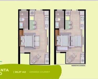 Apartamento para venda tem 30 metros quadrados com 1 quarto em Muro Alto -serviços de reso