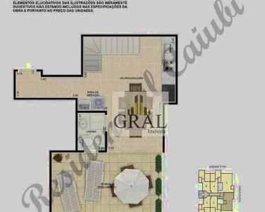 Cobertura com 2 dormitórios à venda, 81 m² por R$ 449.680,00 - Jardim Pilar - Santo André