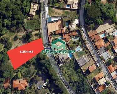 Lote à venda com 1.261 m2, no Braúnas, Pampulha, Belo Horizonte, MG