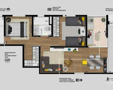 PRONTO PARA MORAR - JD SATÉLITE - 02 DORM - SUITE E VARANDA