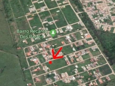 Terreno plano com 450 m², no bairro Recanto dos Paratis, em Barra de São João.
