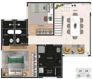 Apartamento com 2 quartos à venda no bairro Santo Antônio, 98m²