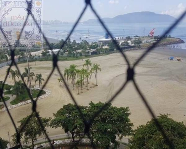 Apartamento pé na areia, vista para o mar com 2 suítes - José Menino - Santos/SP