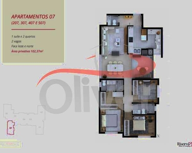 RISERVA 35 HOME & LIVING, APARTAMENTO 307, 1 SUITE E 2 QUARTOS, ALTO DA RUA XV, CURITIBA
