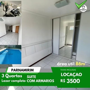 Alugo em Parnamirim - Apartamento 3 Quartos - 2 suítes Zona Norte Recife -Lazer Completo