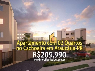 Apartamento com 2 dormitórios à venda, 40 m² por r$ 209.990,00 - tindiquera - araucária/pr
