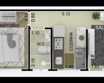 Apartamento a venda com 1 dormitório na vila costa melo