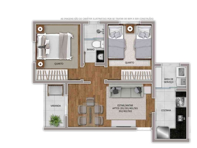 Apartamento com 2 quartos à venda no bairro Betânia, 49m²