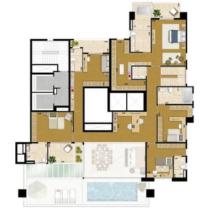 Apartamento para venda em São Paulo / SP, Anália Franco, 4 dormitórios, 4 suítes, 6 garagens, área construída 326