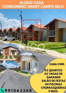 ALUGO CASA EM CONDOMINIO FECHADO, 02 QUARTOS, ÁREA DE LAZER COM PISCINAS, JÁ INCLUSO CONDO